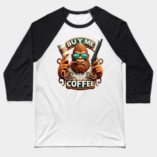 Monkey Armed With Caffeine Buy Me A Coffee Baseball T-Shirt